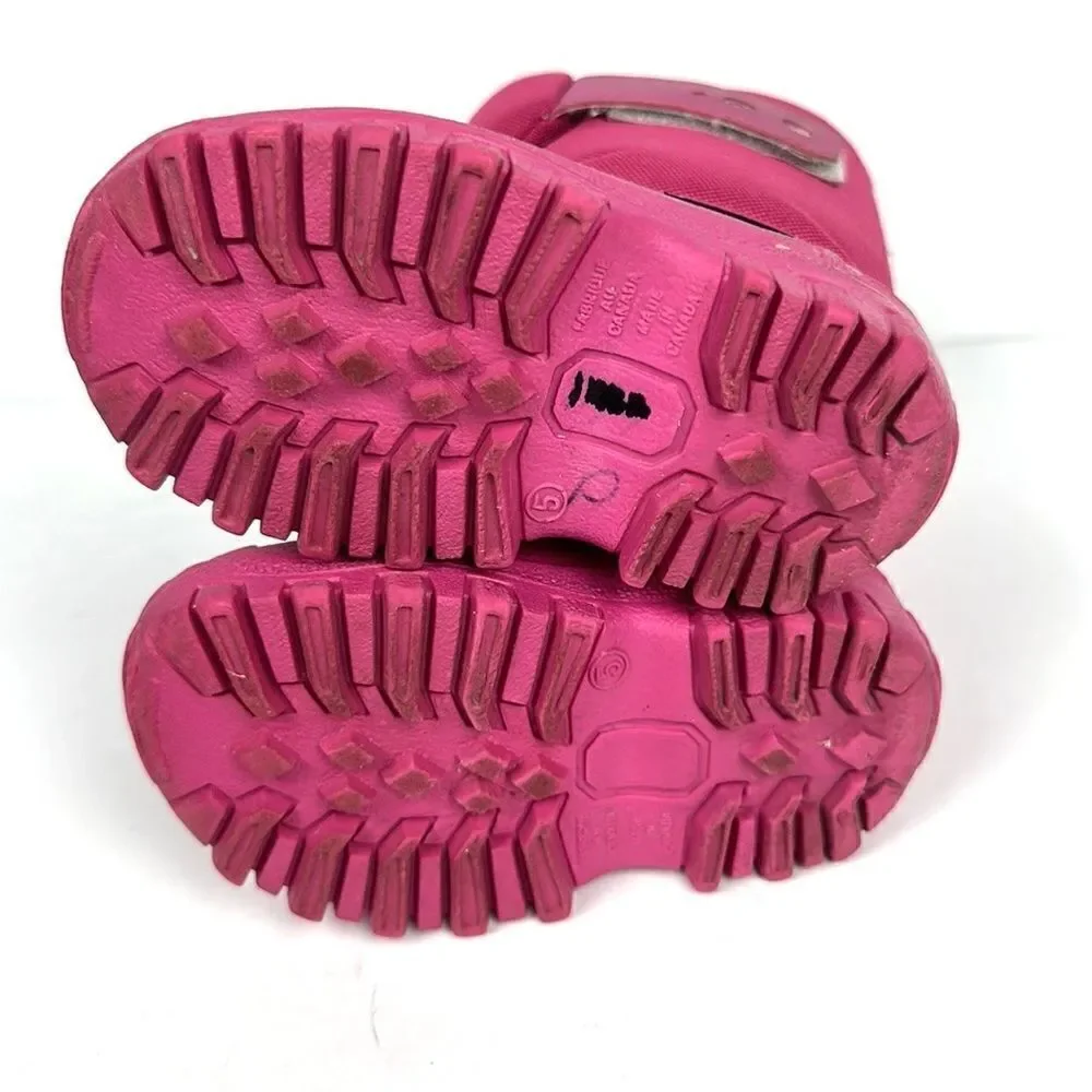 TUNDRA Teddy Baby Toddler Girl’s Pink Snow Winter Boots Canada size 5